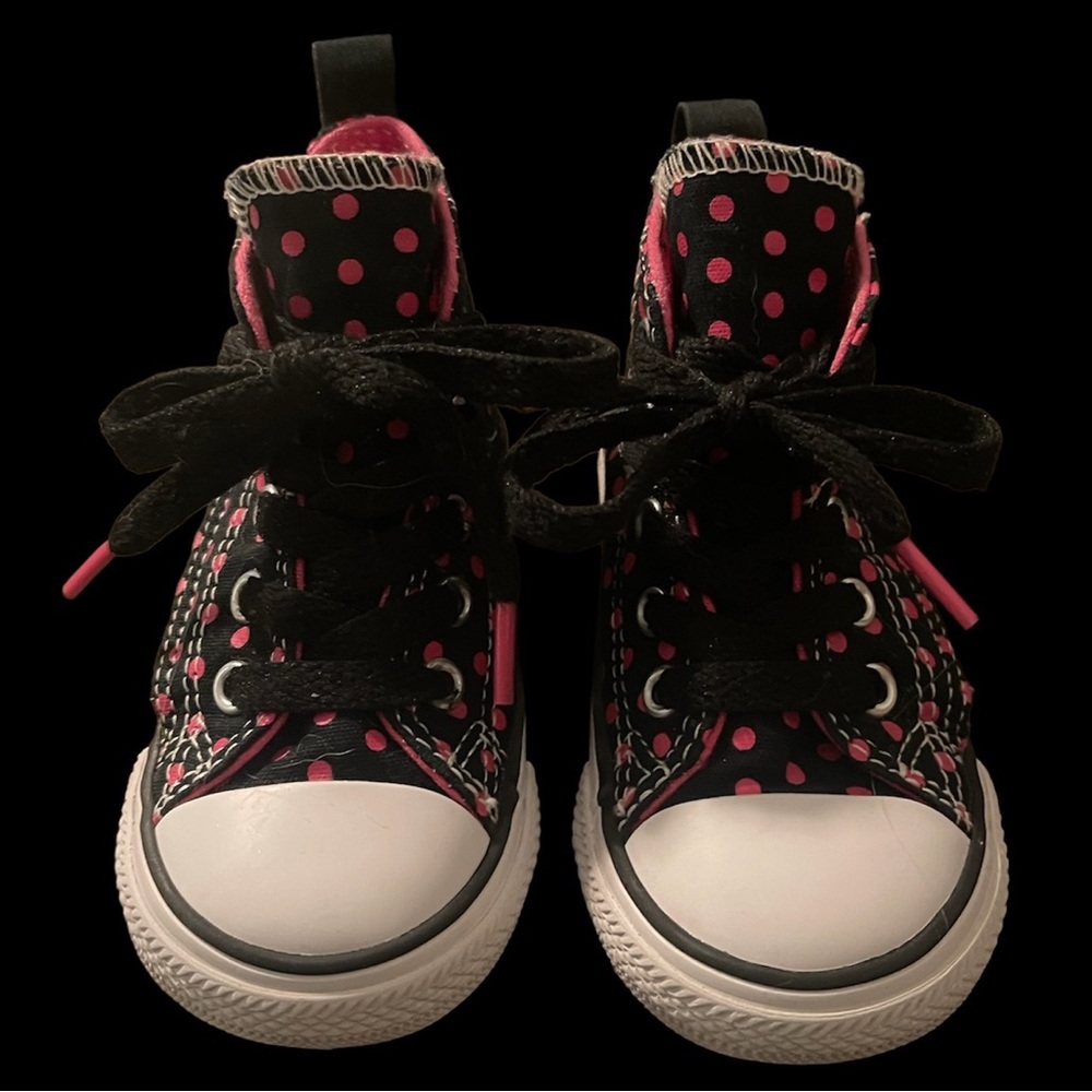 Converse Black and Pink toddler girls shoes